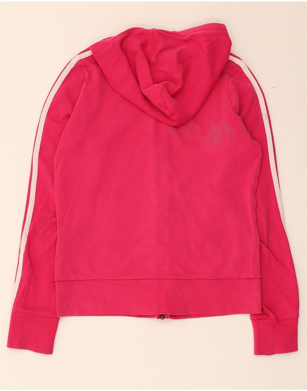 Maglione con cappuccio e zip da donna Adidas UK 8 piccolo cotone rosa