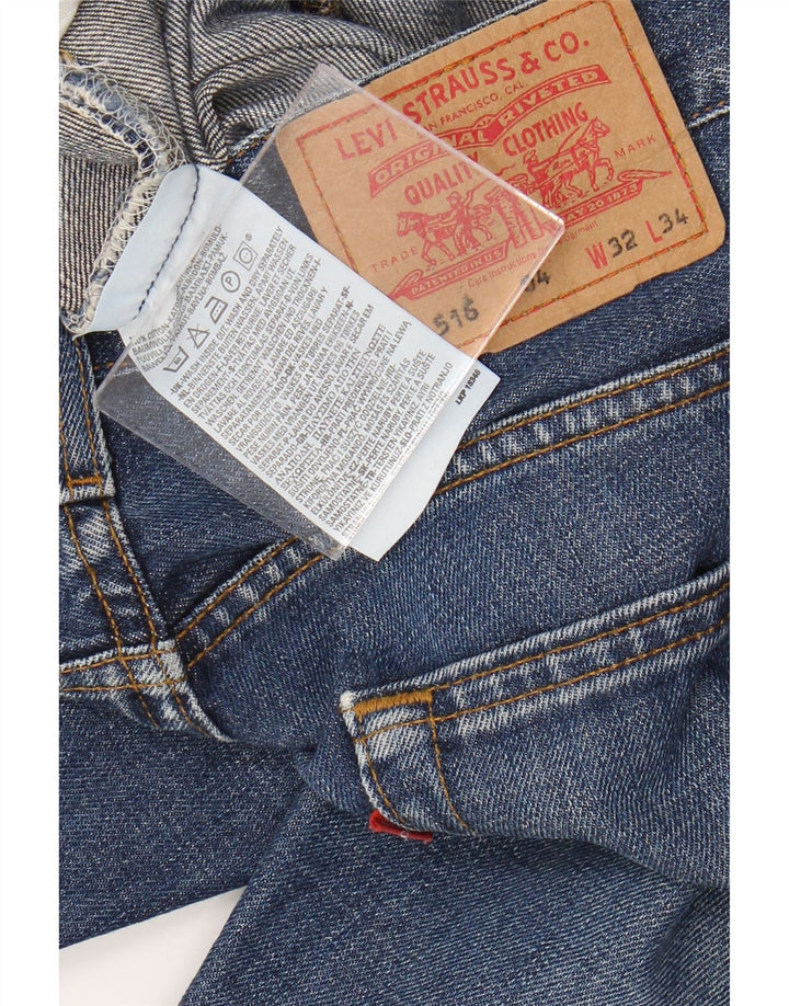 Levi's Uomo 516 Pantaloncini di jeans W32 Cotone blu medio