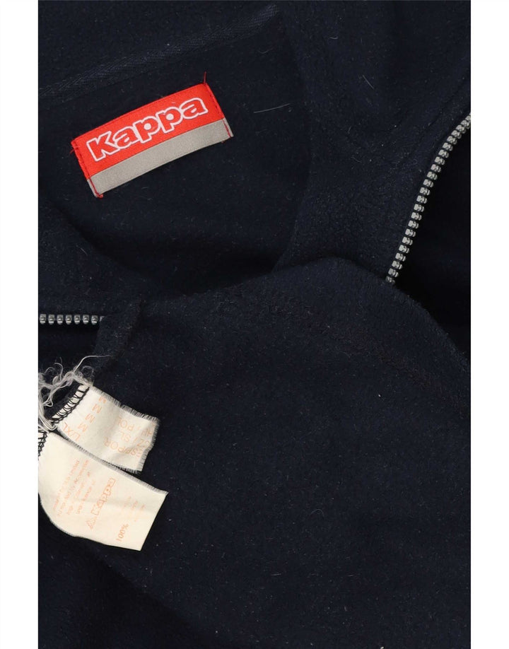 Maglione in pile da uomo Kappa con zip e collo medio in poliestere blu navy