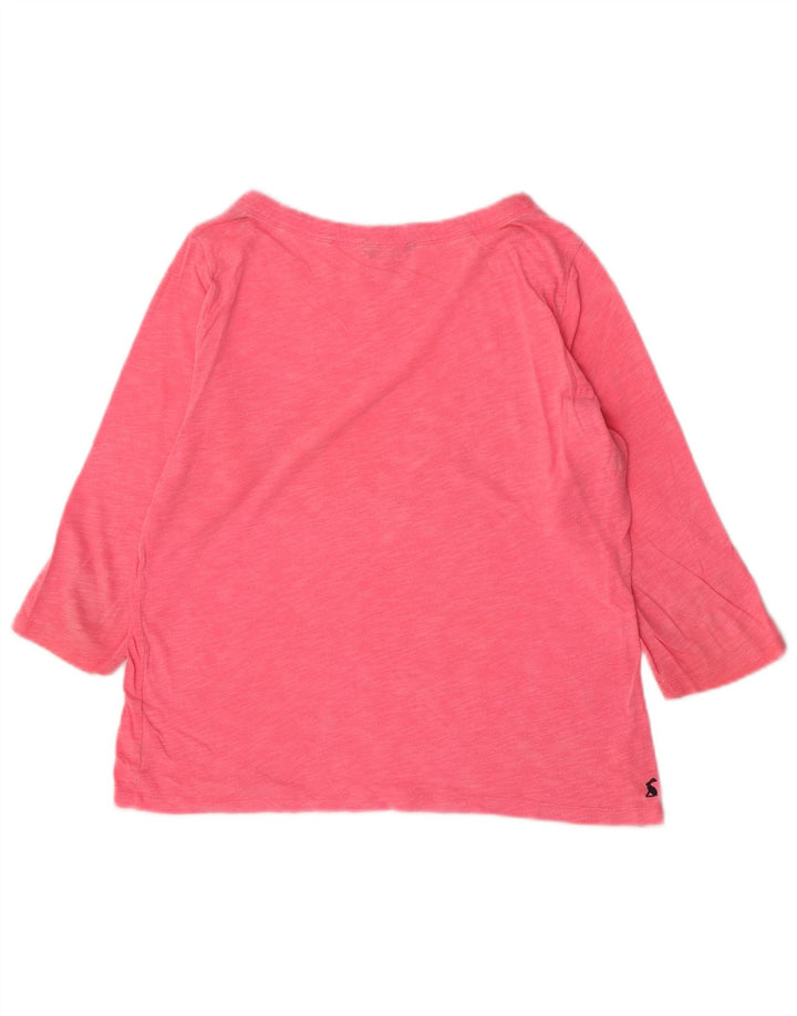 Joules Top da Donna Manica a 3/4 UK 16 Large Rosa Cotone