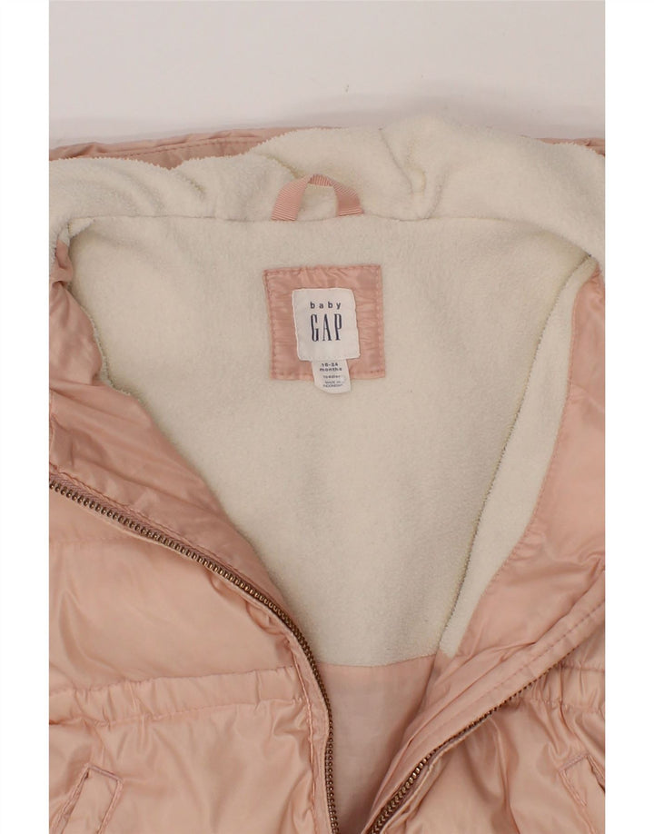 GAP Baby Girls Hooded Padded Jacket 18-24 Months Pink Polyester Vintage Gap and Second-Hand Gap from Messina Hembry 