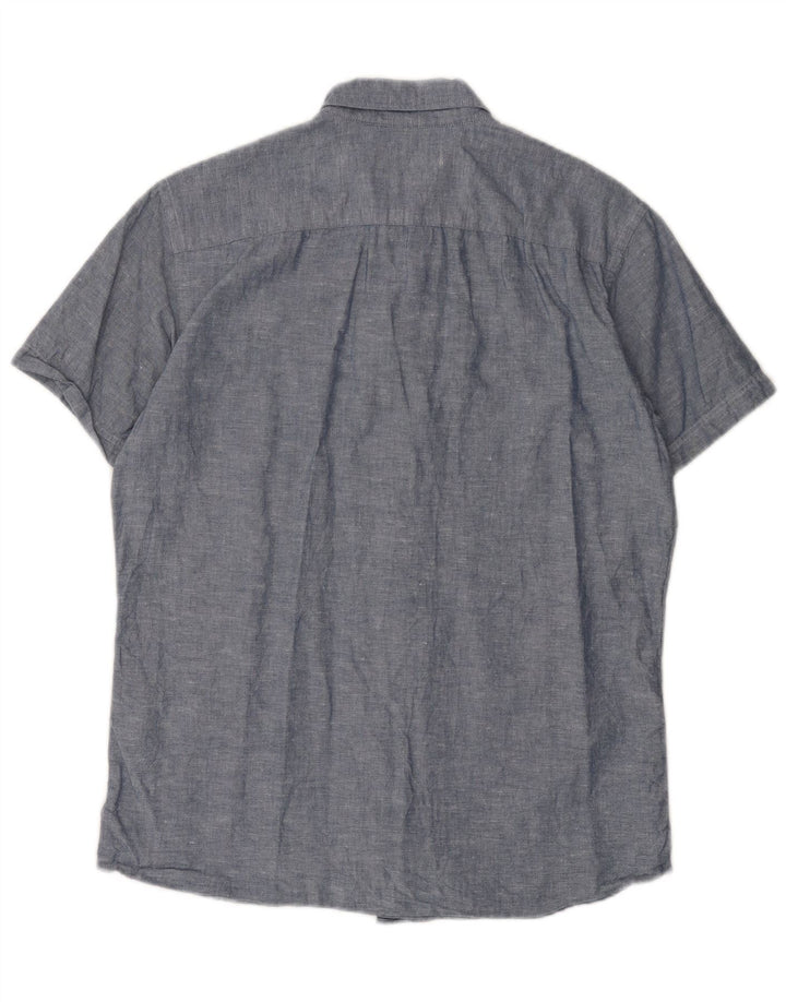 Camicia a maniche corte da uomo Jack & Jones in cotone blu medio