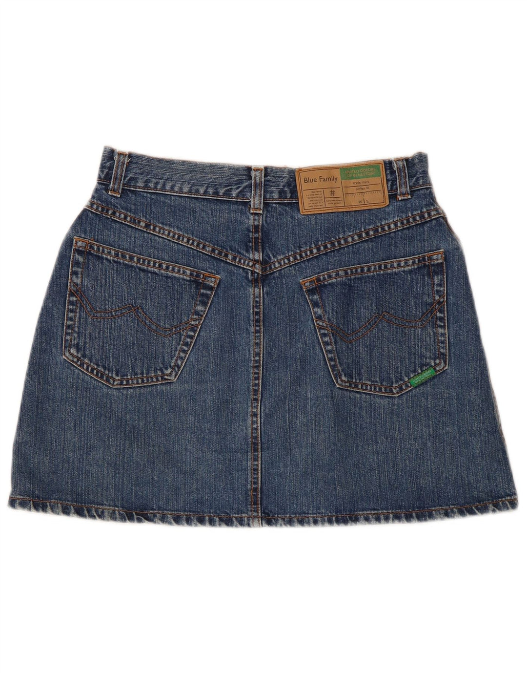 Gonna Benetton Donna Denim IT 44 Media W28 Blu Cotone