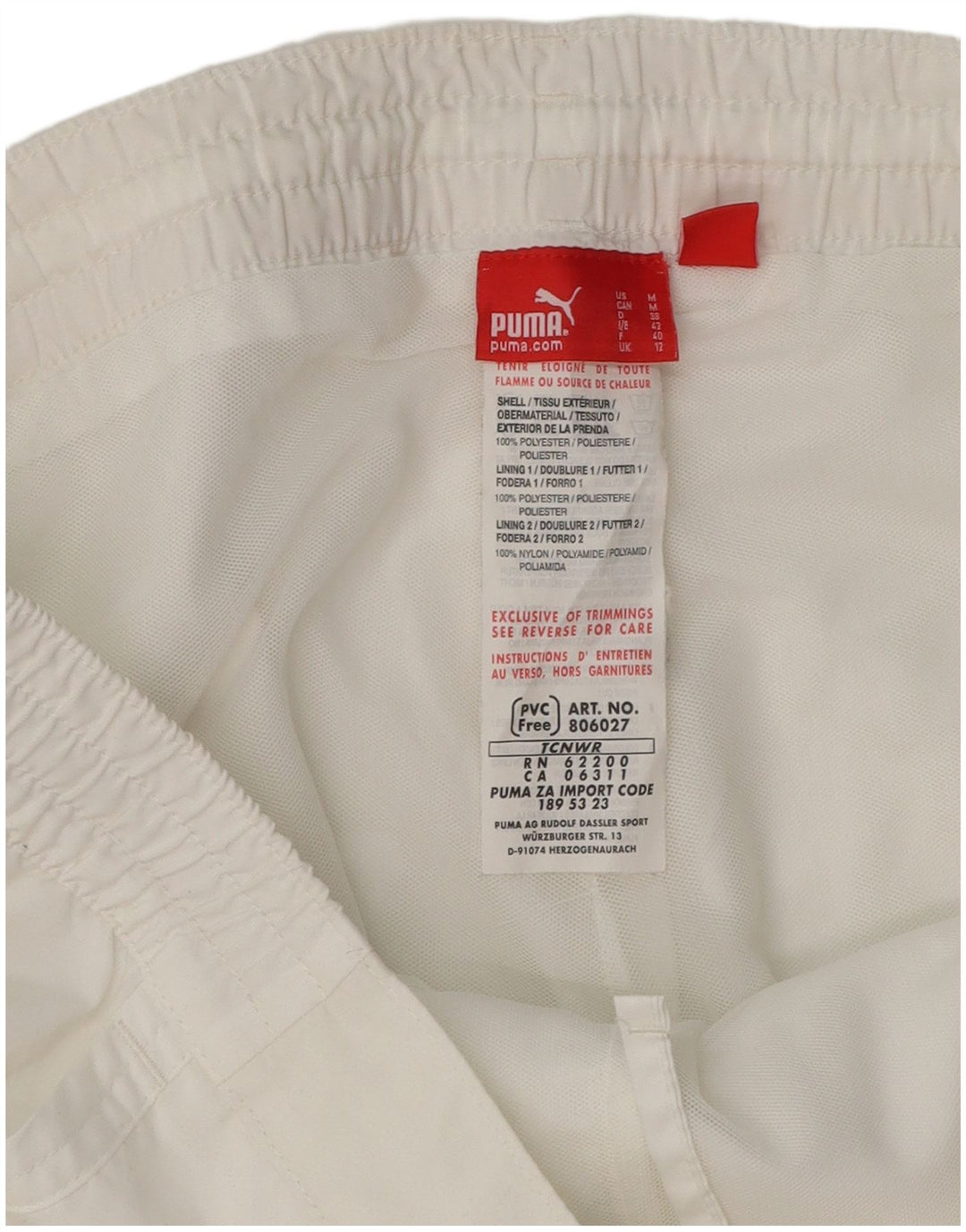 Pantaloni da tuta da donna PUMA UK 12 Poliestere bianco medio