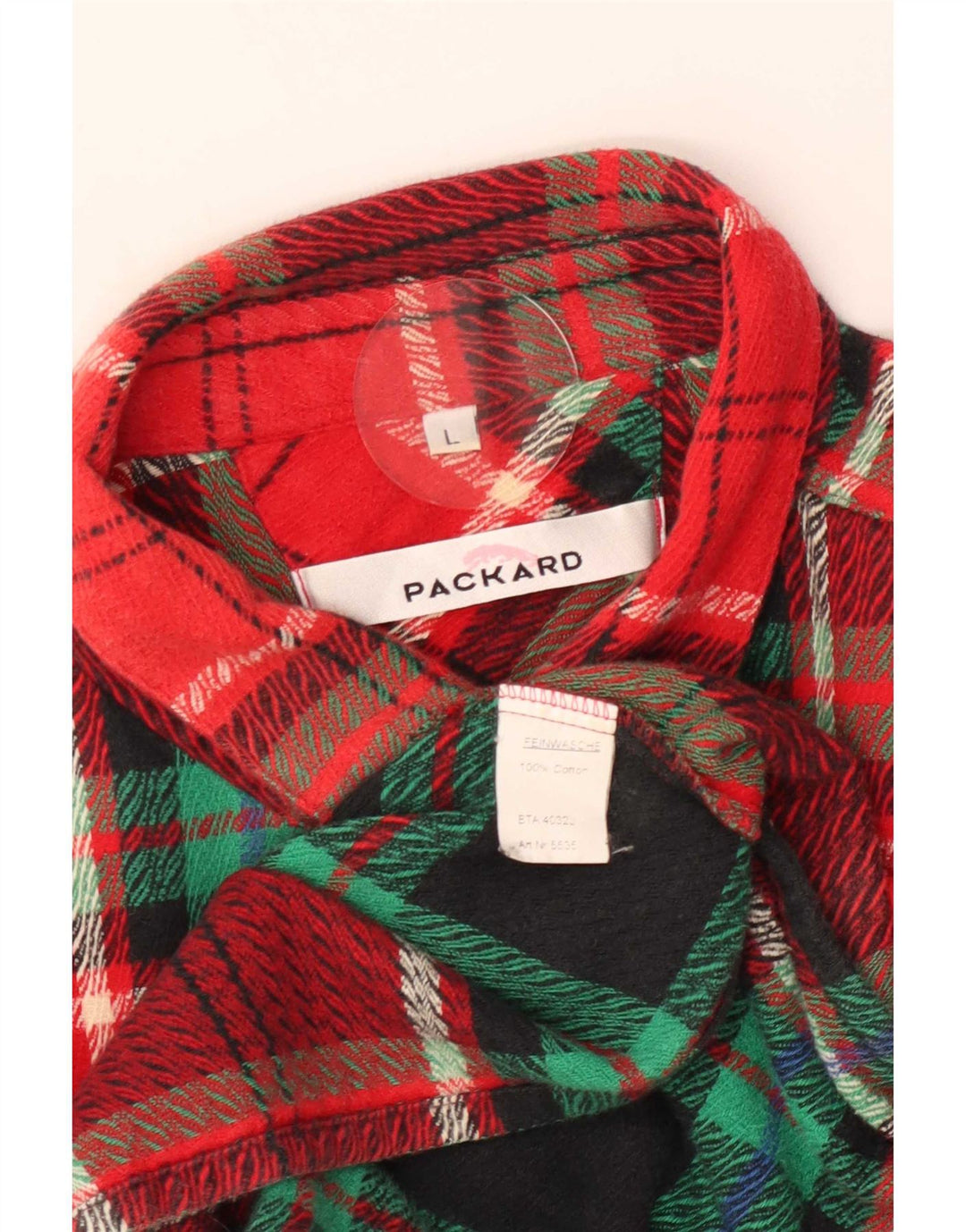 Camicia da uomo in flanella Packard grande in cotone scozzese rosso