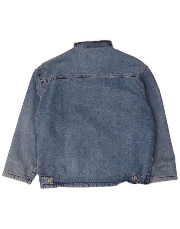 Giacca Ritt da uomo in denim grafico Sherpa UK 40 grande cotone blu