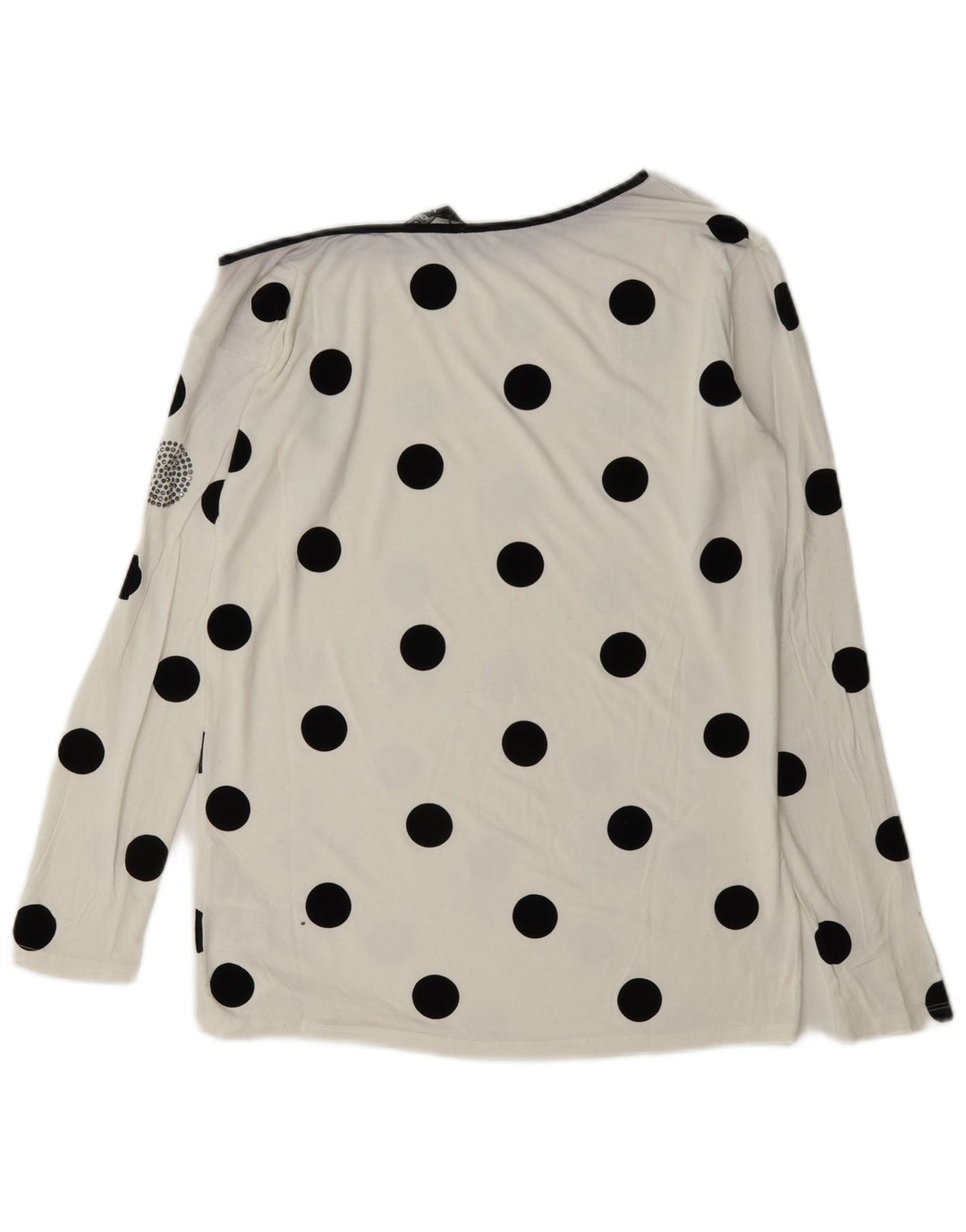 Liu Jo Top Donna Manica Lunga IT 42 Viscosa Pois Bianchi Medi