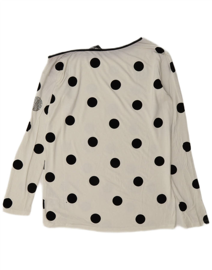 Liu Jo Top Donna Manica Lunga IT 42 Viscosa Pois Bianchi Medi