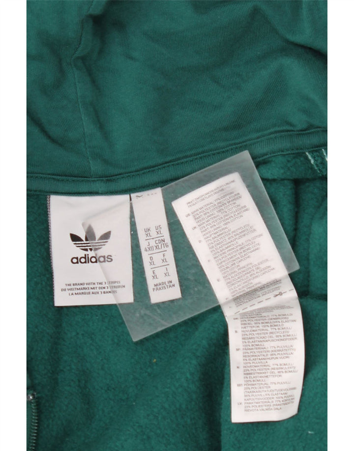 Maglione con cappuccio e zip da uomo ADIDAS XL in cotone verde