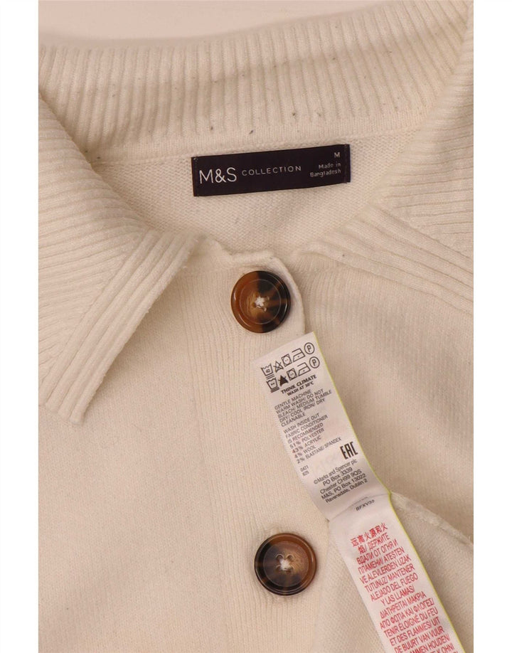 Maglione cardigan vestibilità ampia da donna Marks & Spencer UK 14 medio bianco