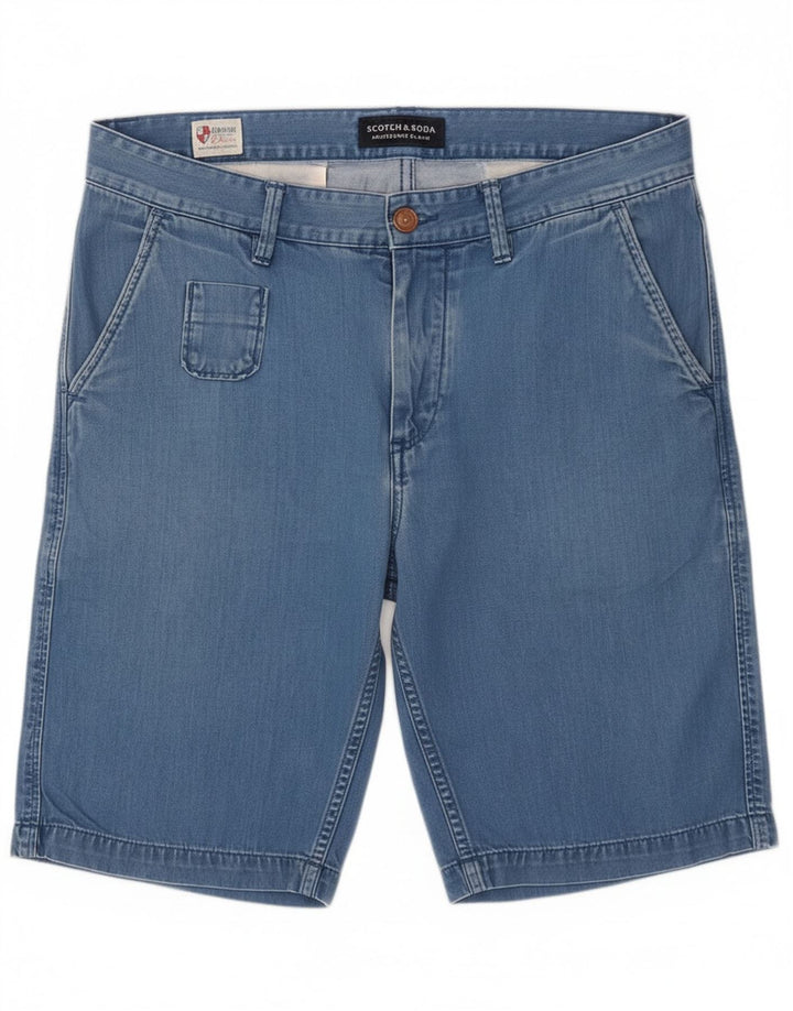 Pantaloncini di jeans da uomo Scotch & Soda W32 cotone blu medio