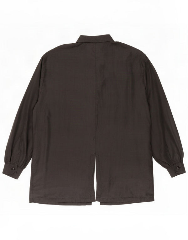 New Fast Womens Shirt Blouse EU 44 XL Black Silk