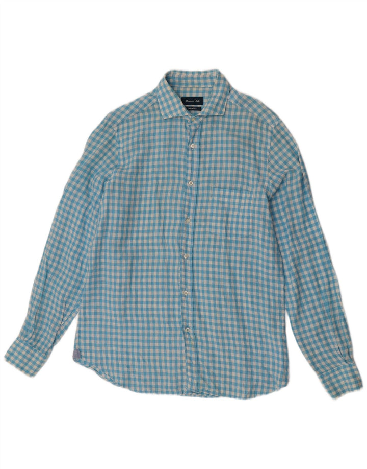 Camicia casual da uomo Massimo Dutti, misura grande, a quadretti blu