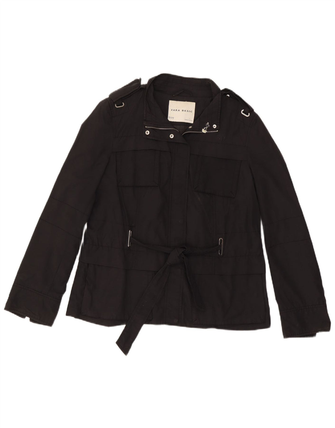 Giacca militare da donna Zara UK 18 XL cotone nero
