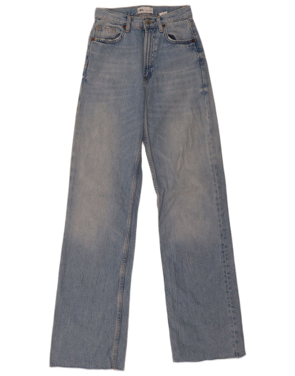 Jeans a gamba larga da donna Zara EU 32 2XS W22 L34 Cotone blu