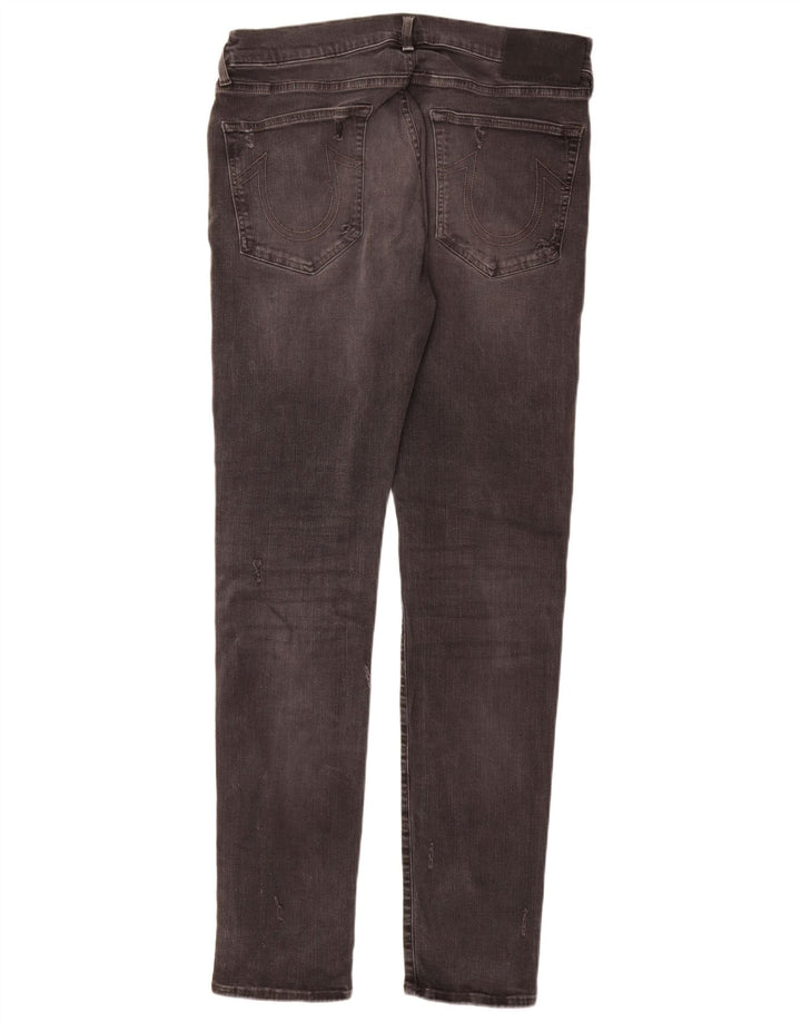 Jeans slim invecchiati da uomo True Religion W36 L34 cotone grigio