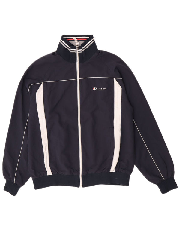 Giacca da tuta da uomo Champion Large in poliestere color block blu navy