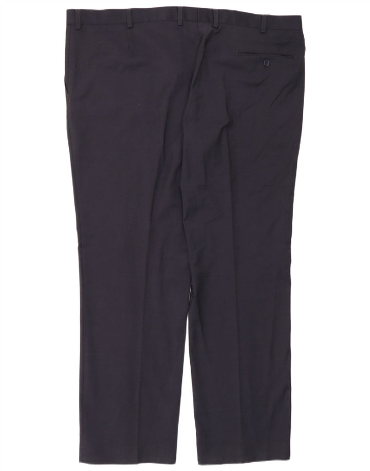 Pantaloni da abito vestibilità regolare da uomo Marks & Spencer W44 L31 lana blu navy