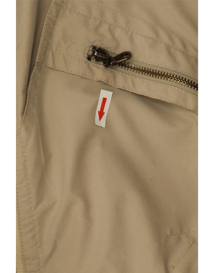 Giacca antipioggia vintage da donna UK 18 XL Poliestere color block beige