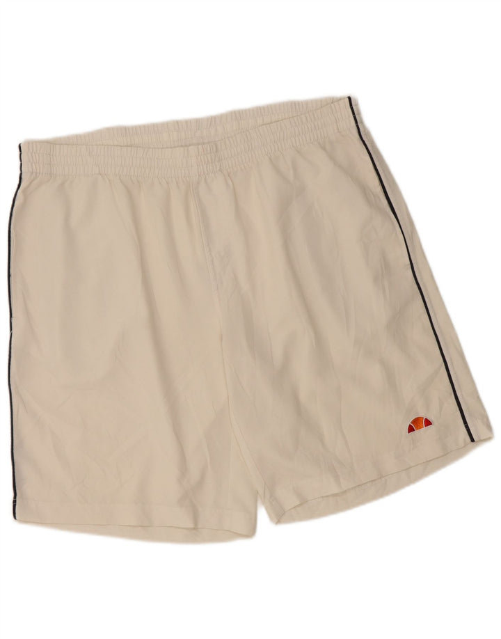 ELLESSE Pantaloncini sportivi da uomo medio poliestere bianco sporco
