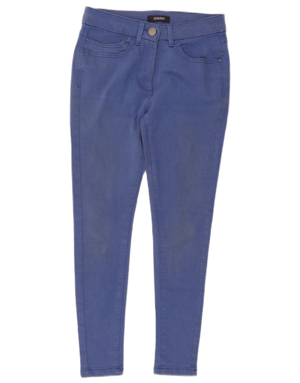 Pantaloni cropped skinny da donna Marks & Spencer UK 10 piccoli W28 L25 blu