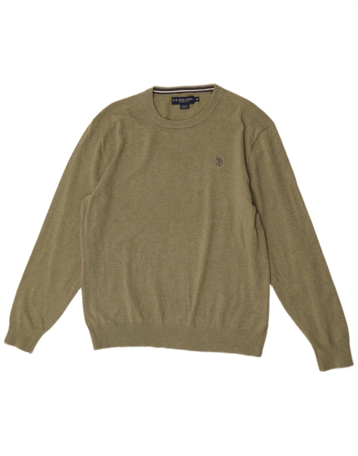 Polo Assn. Maglione da uomo girocollo in poliestere verde medio