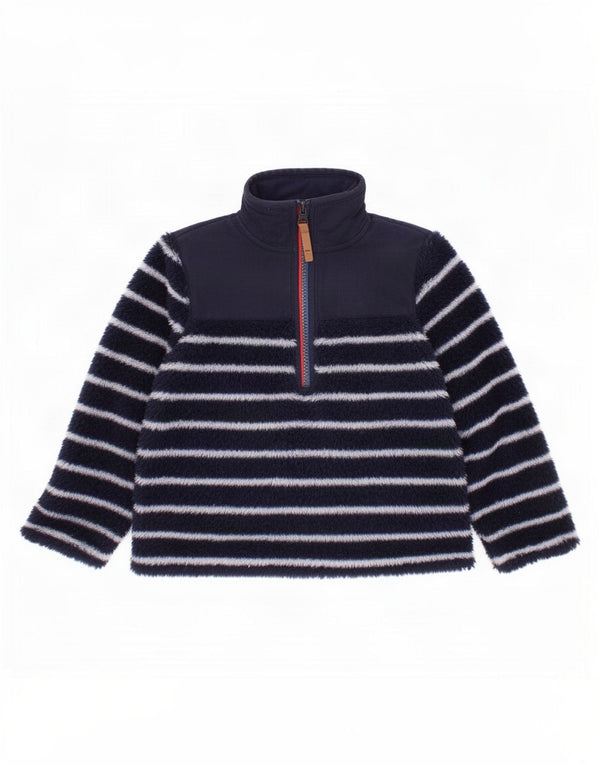 Joules Maglione in Pile per Neonato con Zip e Collo 18-24 Mesi Blu Navy a Righe