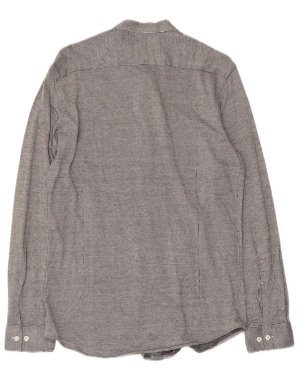 Camicia Uomo Massimo Dutti Cotone Gessato Grigio Medio