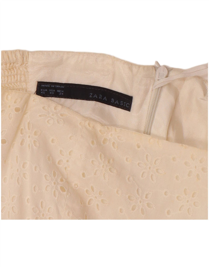 ZARA Womens Strapless Dress UK 4 XS Off White