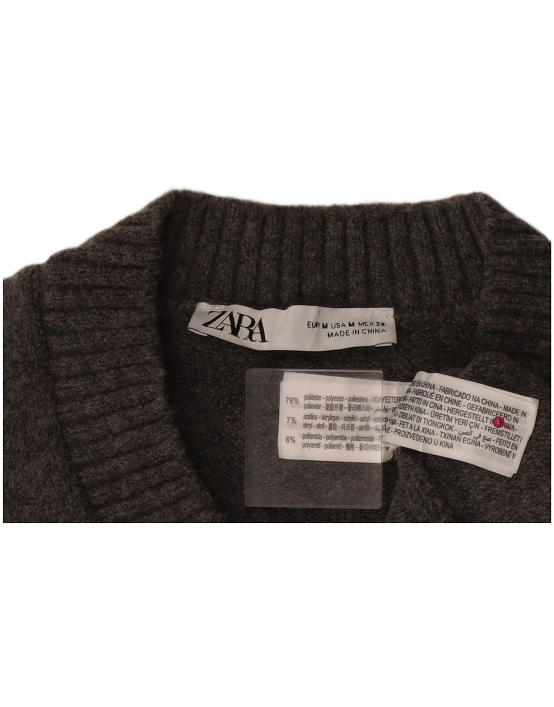 Canotta canotta da donna Zara UK 14 Poliestere grigio medio