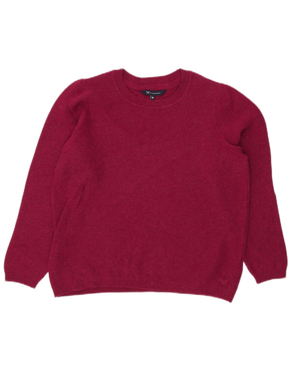 Crew Clothing Maglione da donna con scollo a barca UK 16 Large Pink Wool