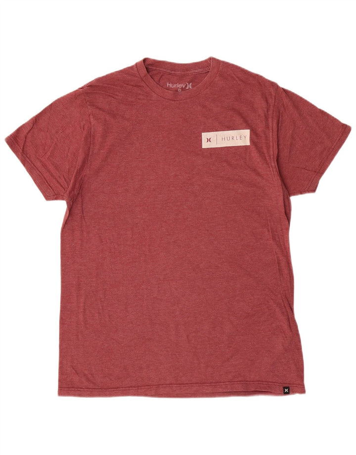 T-shirt da uomo Hurley in cotone bordeaux medio