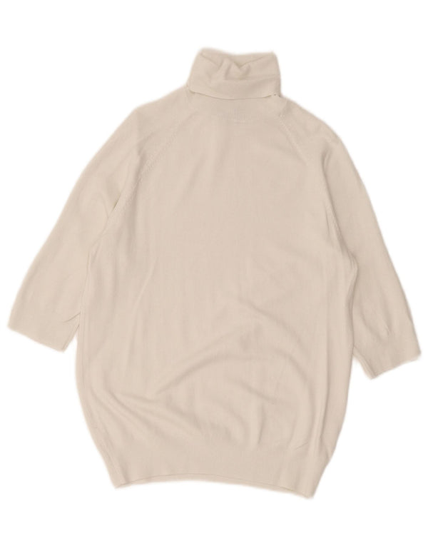 Maglione Zara da donna con collo alto e maniche a 3/4 UK 14 grande bianco