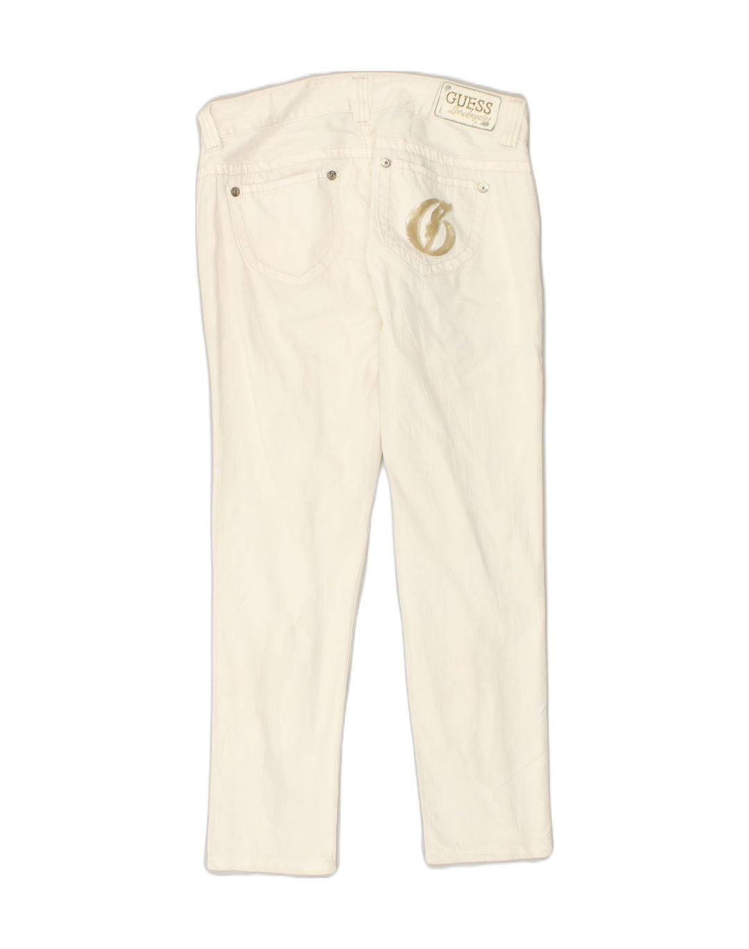 GUESS Womens Stretch Slim Jeans W29 L27 White Cotton | Vintage Guess | Thrift | Second-Hand Guess | Used Clothing | Messina Hembry 