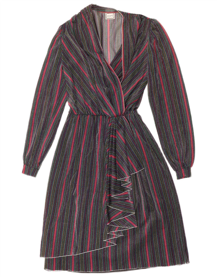 LES LUNIS Womens A-Line Dress IT 42 Medium Multicoloured Striped
