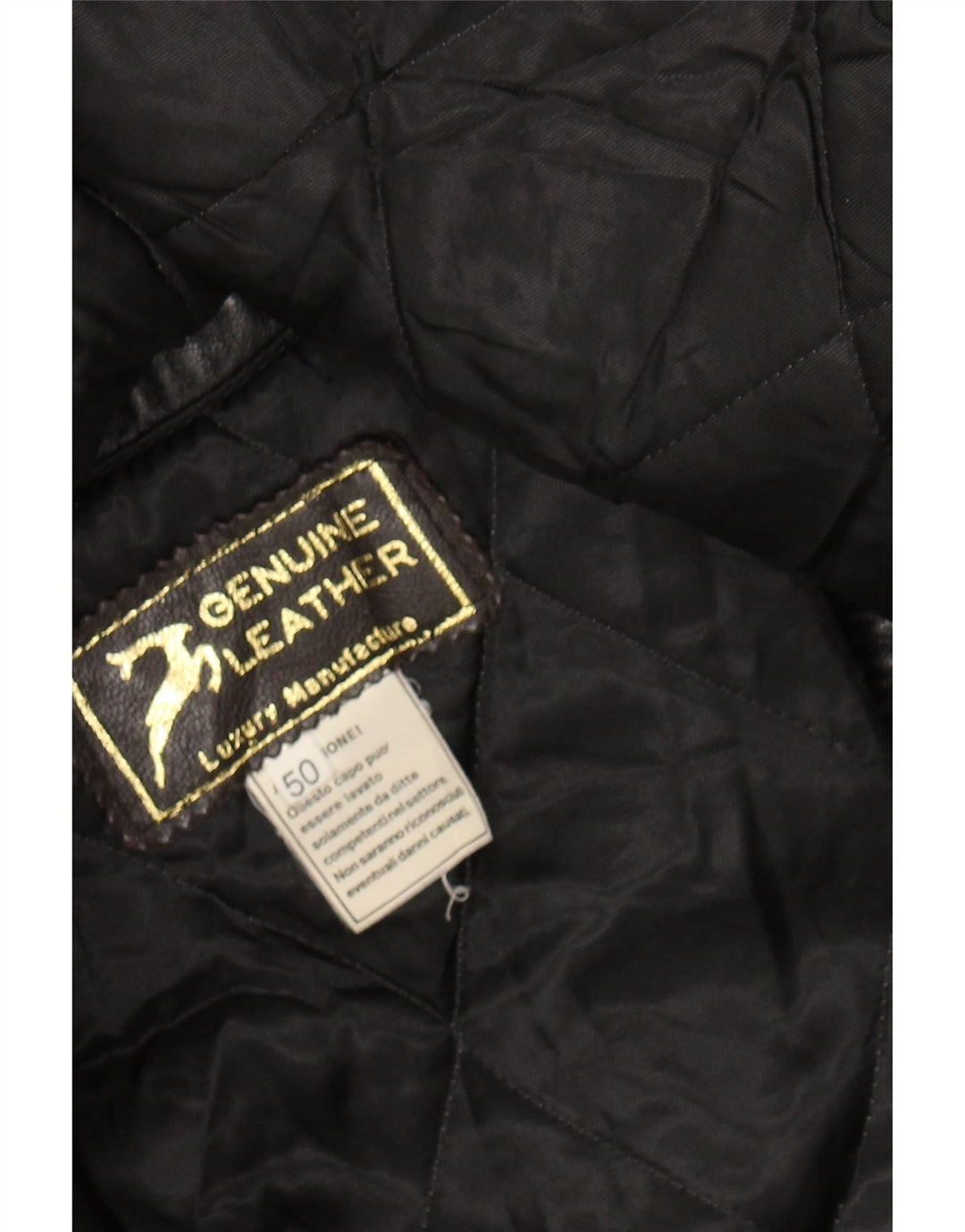VINTAGE Mens Leather Jacket IT 50 Large Black Leather Vintage Vintage and Second-Hand Vintage from Messina Hembry 