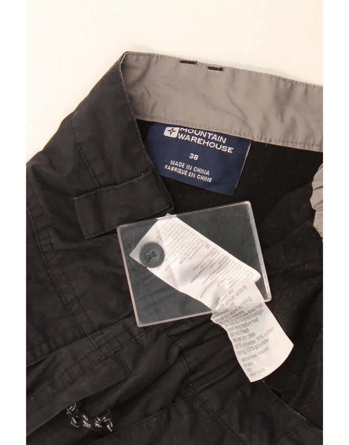 MOUNTAIN WAREHOUSE Pantaloni cargo dritti da uomo W38 L32 poliestere nero