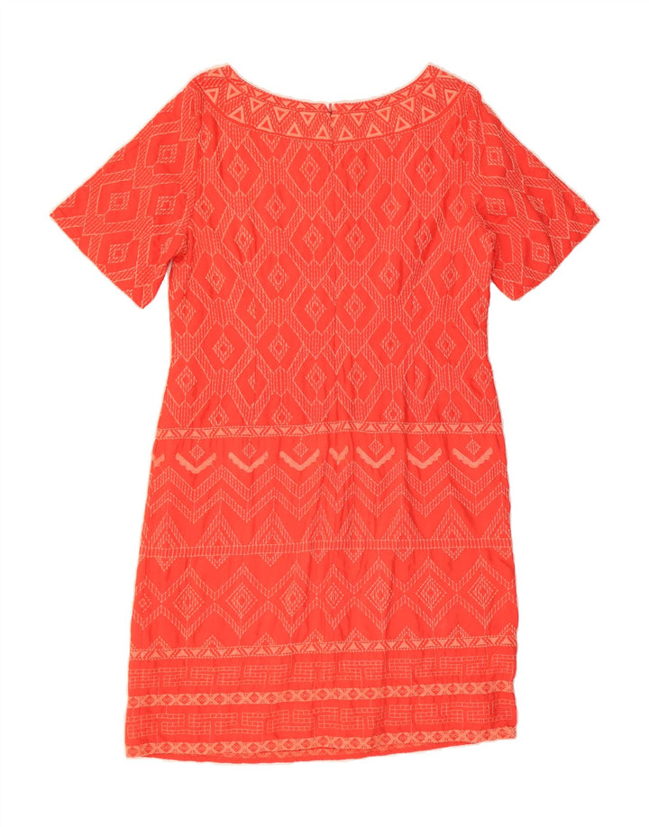 MONSOON Womens Shift Dress UK 14 Medium  Red Geometric Vintage Monsoon and Second-Hand Monsoon from Messina Hembry 