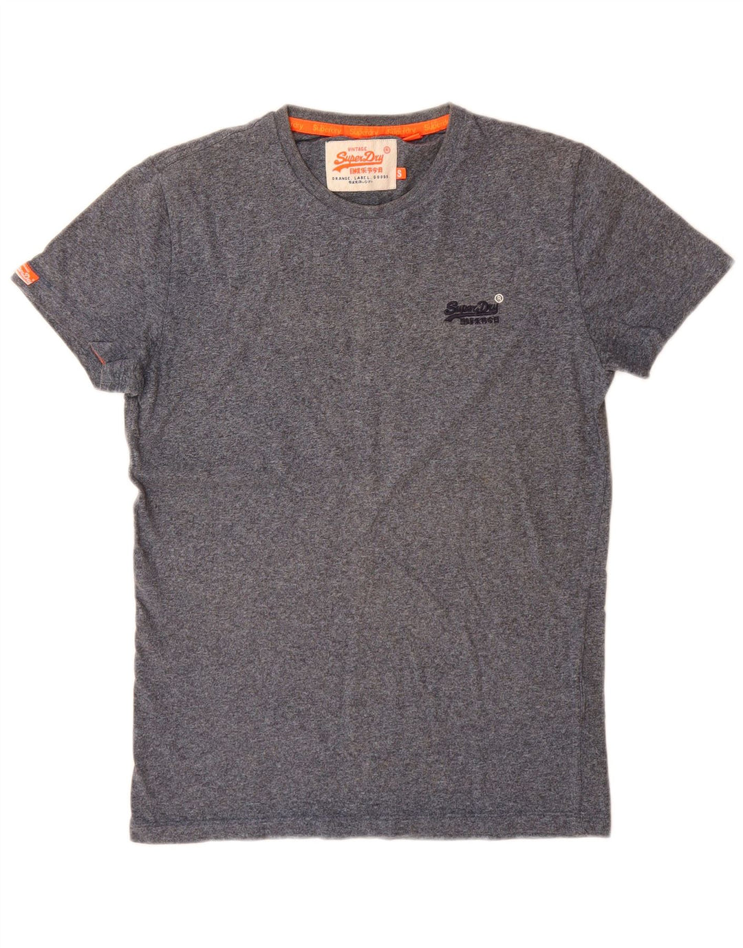 T-shirt da uomo in jersey Superdry Top piccolo in cotone screziato blu navy