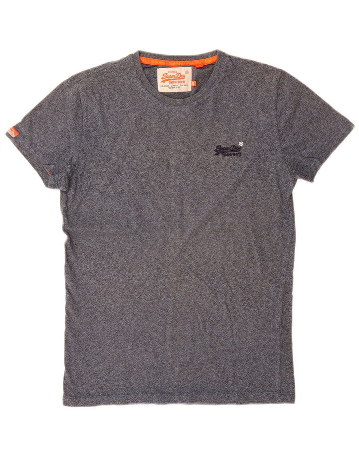 T-shirt da uomo in jersey Superdry Top piccolo in cotone screziato blu navy