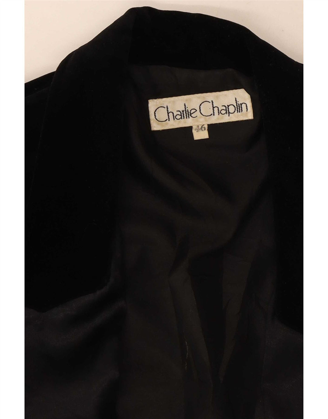 Giacca blazer da donna a 1 bottone in velluto Charlie Chaplin IT 46 grande nera