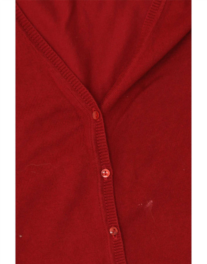 Maglione cardigan da donna Zara UK 12 cotone rosso medio
