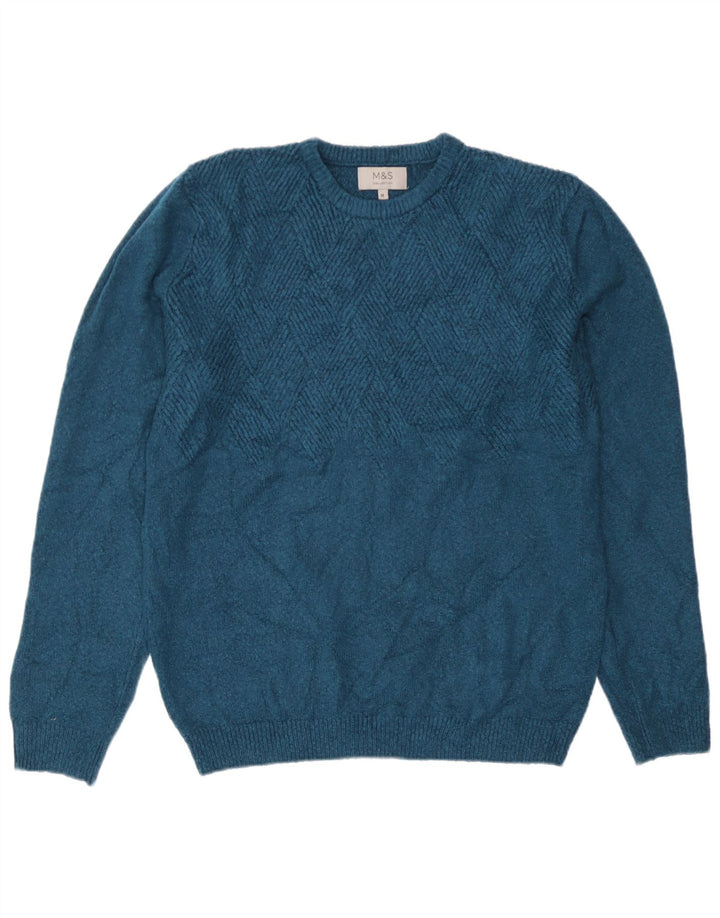 Maglione maglione girocollo da uomo Marks & Spencer verde medio acrilico