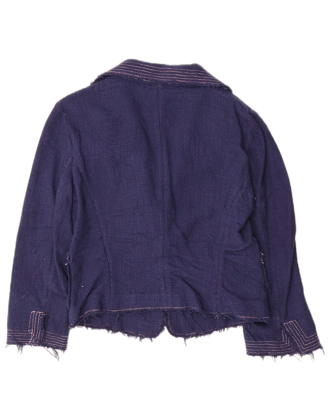 Giacca blazer a 1 bottone con maniche a 3/4 da donna Zara EU 40 cotone blu navy medio