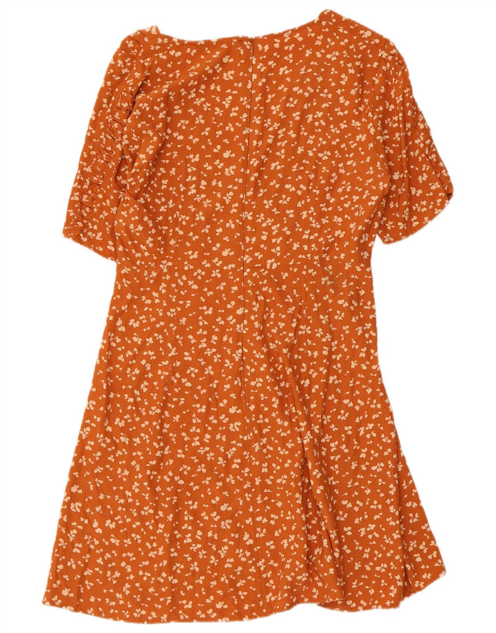 Vestito estivo da donna French Connection UK 12 Viscosa floreale arancione medio