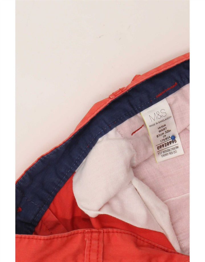 Pantaloncini cargo da uomo Marks & Spencer W32 cotone rosso medio