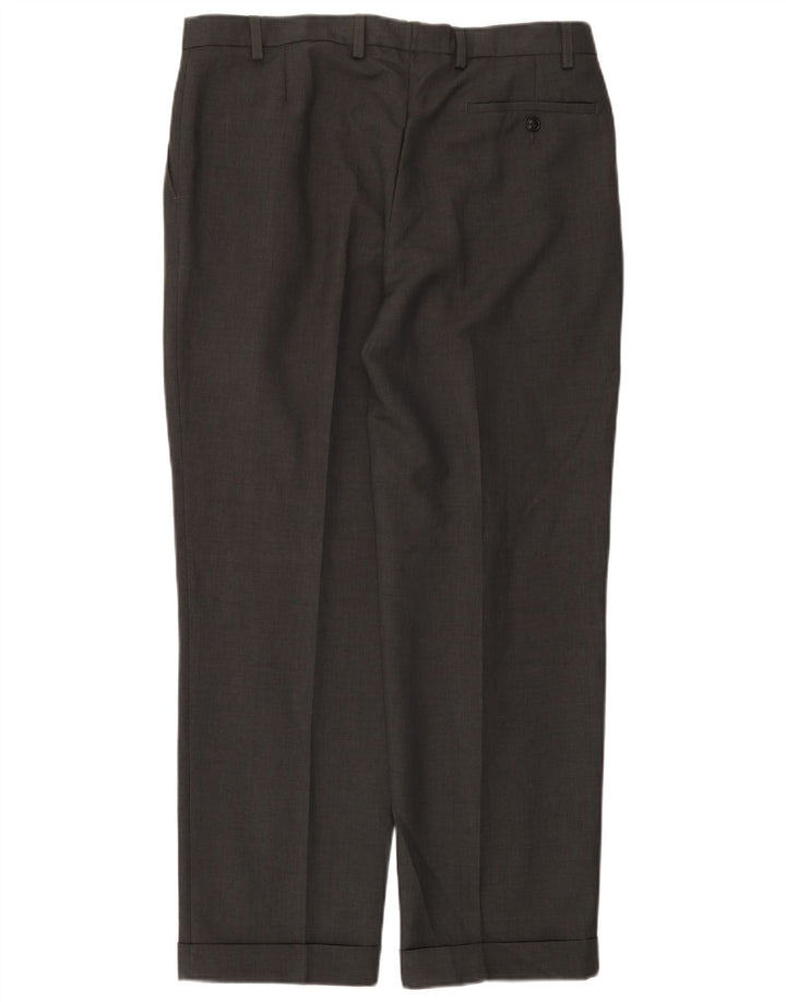 Pantaloni da abito con pegging da uomo Marks & Spencer W36 L29 poliestere grigio