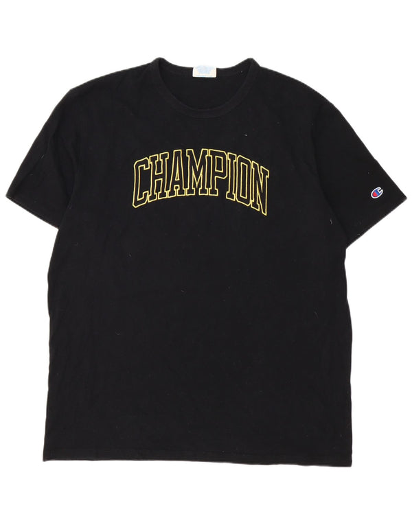 T-shirt grafica da uomo Champion Top XL in cotone nero