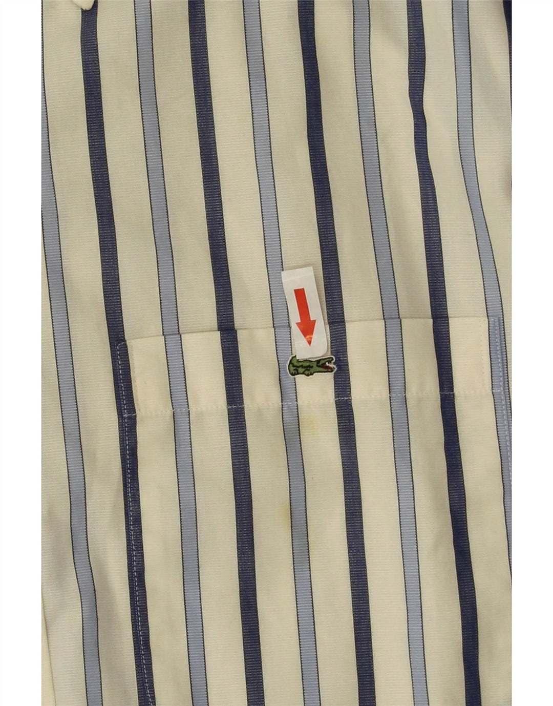 Camicia da uomo Lacoste taglia 42 grande cotone a righe bianche