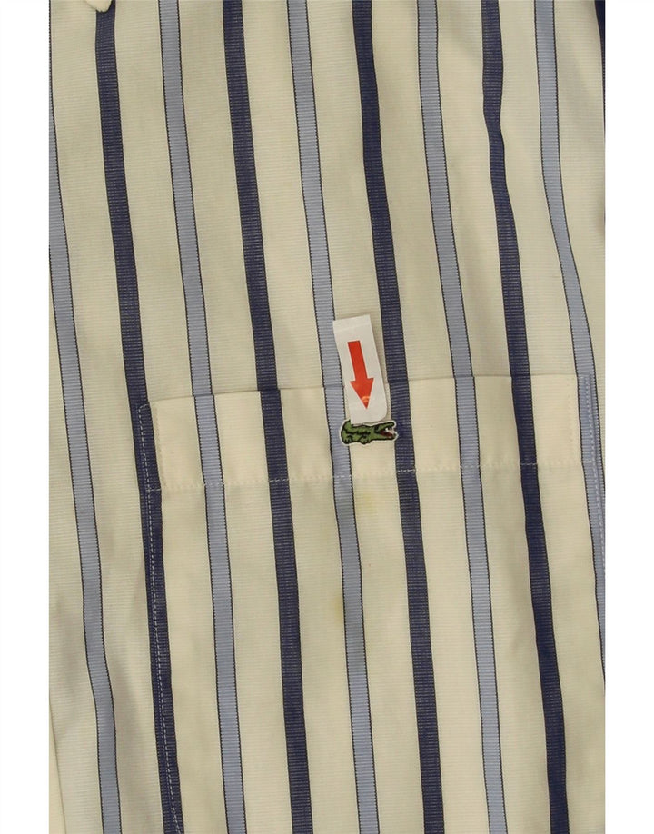 Camicia da uomo Lacoste taglia 42 grande cotone a righe bianche